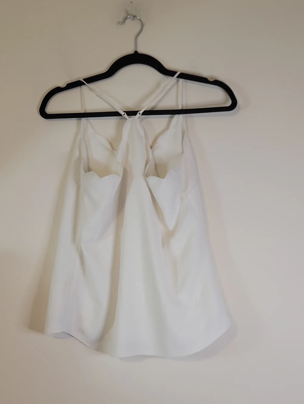 J. Crew White Scalloped V-Neck Cami